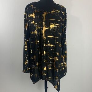 Black and Gold Women's Tunic Top